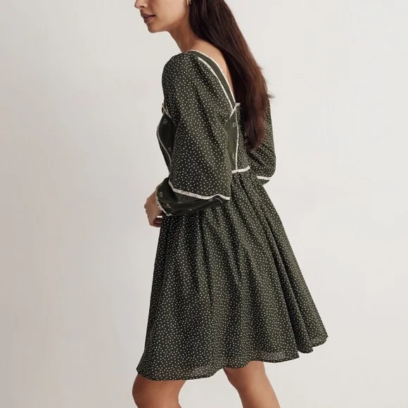 Madewell Green Patchwork Mini Dress | Size 4 - Picture 2 of 12